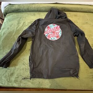 Santa Cruz 1/4 zip Windbreaker with hood … sz Medium